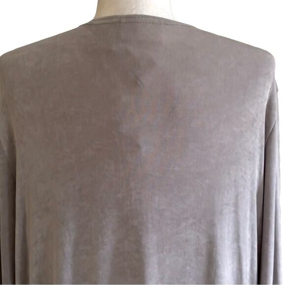 Christie & Jill Gray Long Sleeve Single Button Layered Cardigan Top Medium Tall - Picture 6 of 11